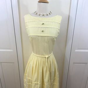 Vintage 1960s lemon yellow dress